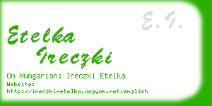 etelka ireczki business card